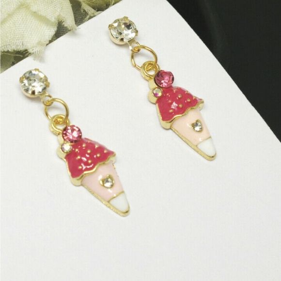 Betsey Johnson Ice Cream Earrings - Picture 1 of 3